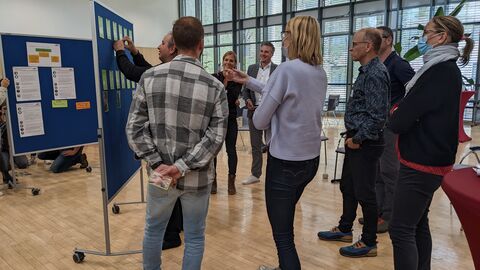 Teilnehmende bei der Bilderrätsel-Methode zum Kennenlernen der Good Practice-Kriterien