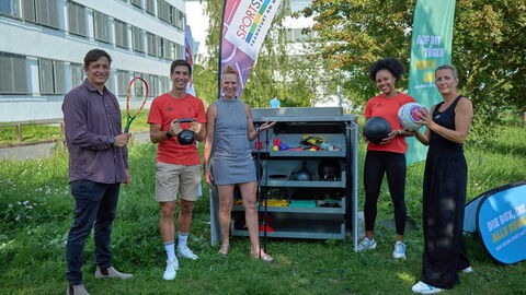 Bild von der Eröffnungsfeier der Sportbox am Campus Riedberg