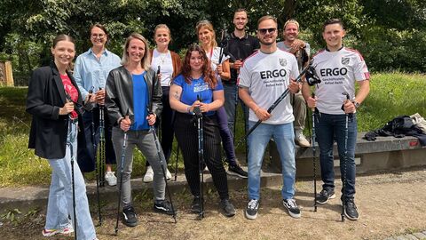 sportliches Gruppenbild vom Austauschtreffen der hessischen Bewegungskoordinierenden
